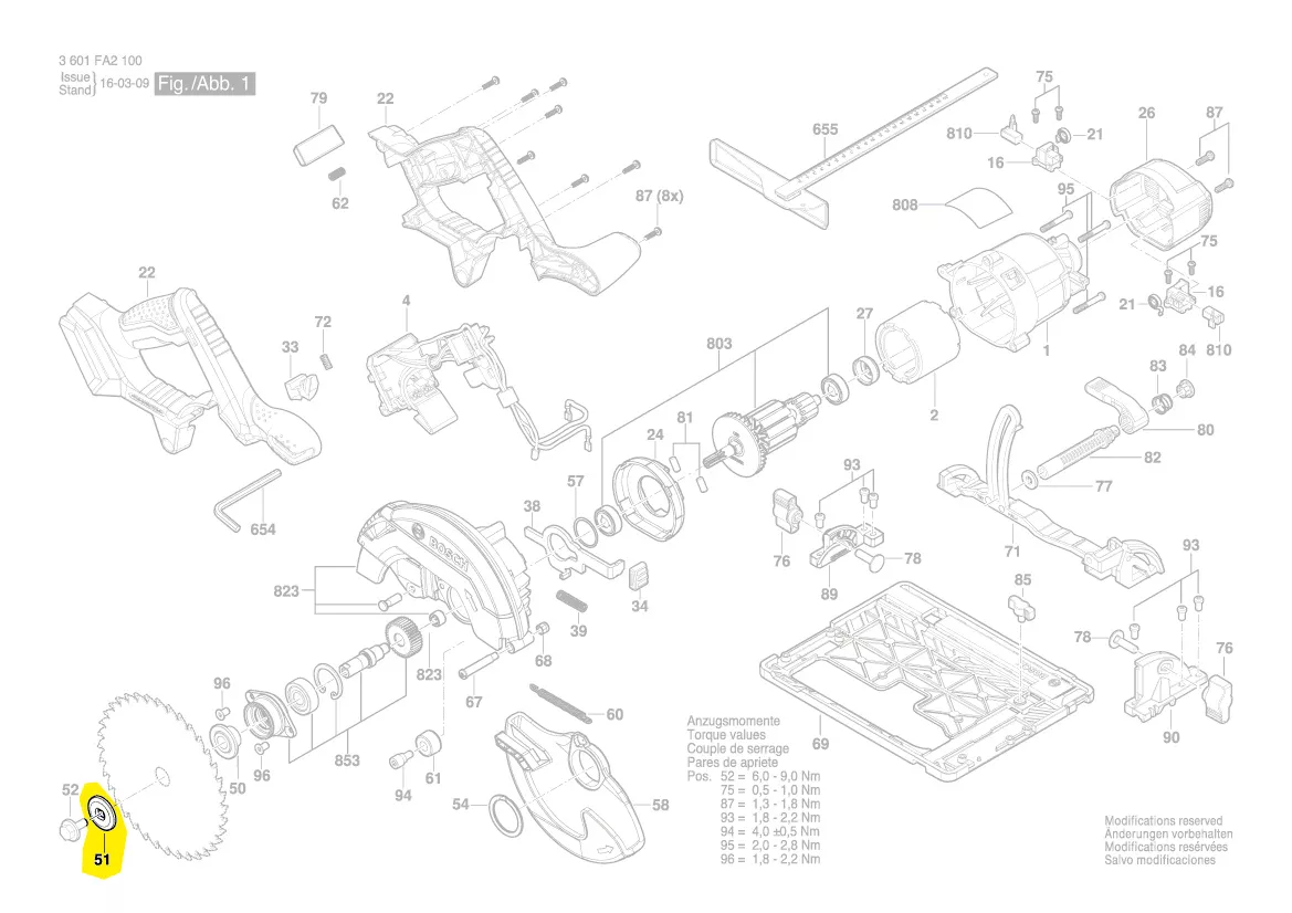 rondelle serrage lame GKS 18V-57 G, GKS 18V-57 Bosch